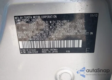 2014 Toyota Rav4 Xle from USA, damaged, VIN JTMRFREV8ED047243